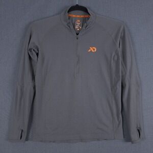 First Lite Fuse 1/2 Zip Baselayer Mens Medium Gray AeroWool Lightweight 200